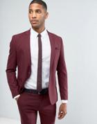 Only & Sons Skinny Suit Jacket-red