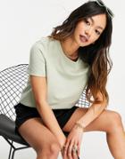 Vero Moda Organic Cotton T-shirt In Light Green