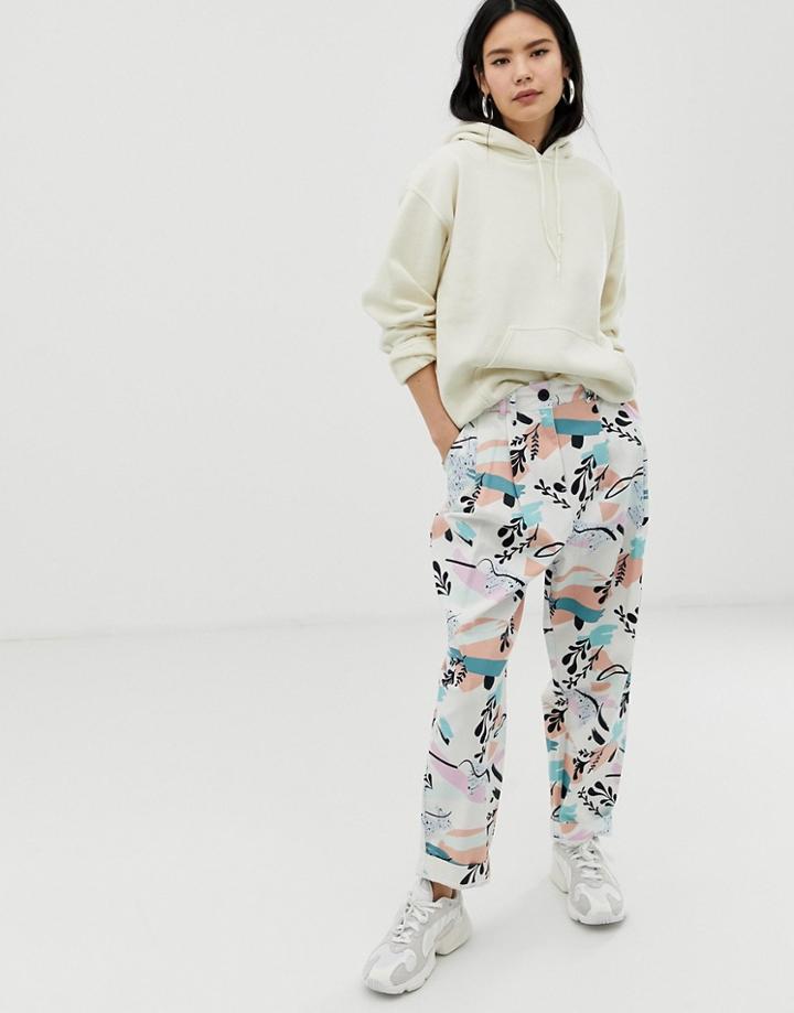 Asos Design Abstract Camo Peg Pants - Multi