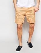 Asos Slim Chino Shorts In Soft Tan - Doe