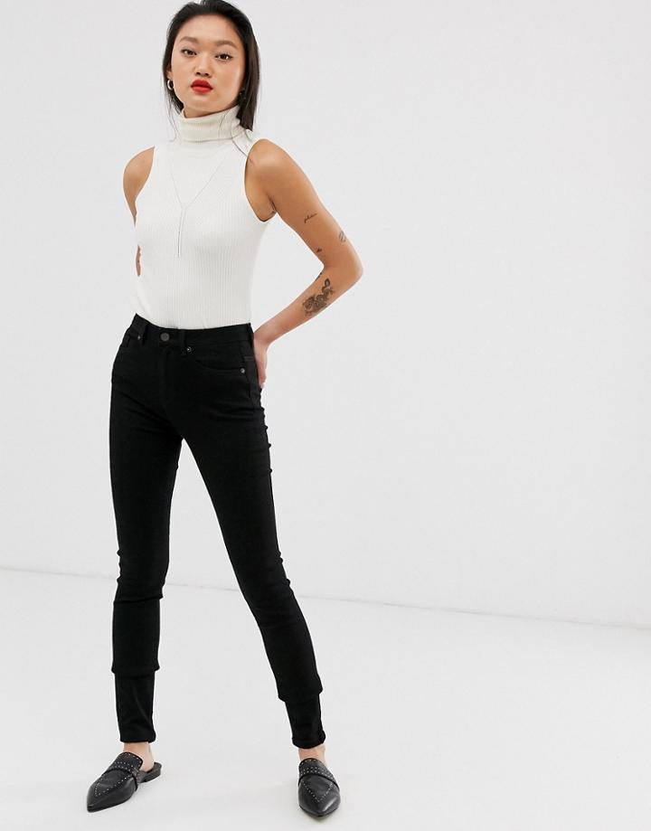 Selected Femme High Waist Skinny Jeans In Black - Black