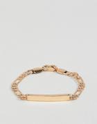 Chained & Able Figaro Chain Id Bracelet In Gold - Gold