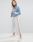 Asos Culotte Jogger With Lace Side - Gray
