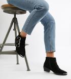 Asos Design Rhyme Wide Fit Western Ankle Boots - Black