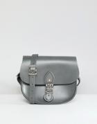 The Leather Satchel Company Single Buckle Small Saddle Bag - Gray