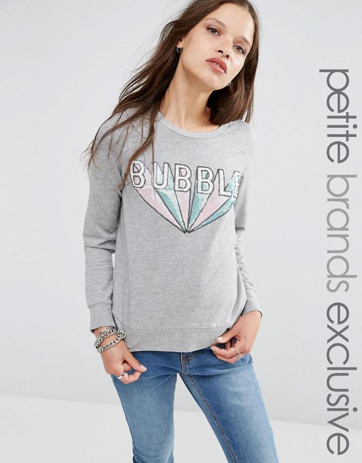 Noisy May Petite Bubble Gum Motif Sweater - Gray