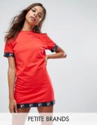 Fila Petite Dress With Logo Tape Detail And Cap Sleeves - Red