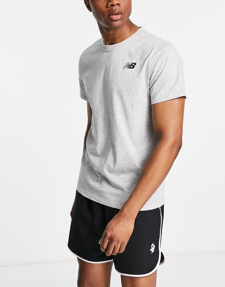 New Balance Heathertech Training T-shirt In Gray