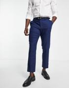 French Connection Slim Fit Linen Suit Pants-navy