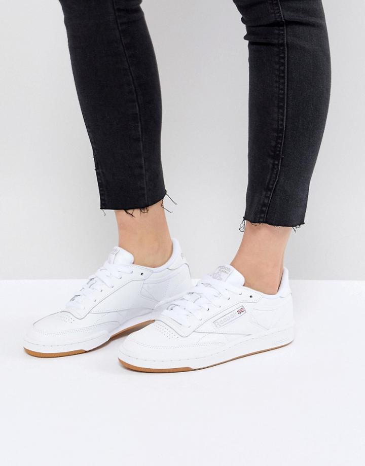 Reebok Club C Sneakers In White And Gum