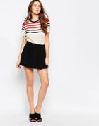 Ganni Garmina Black Pleat Front Mini Skirt - Black