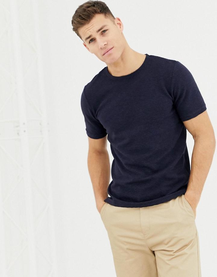 Selected Homme Relaxed Fit Longline T-shirt In Navy - Navy