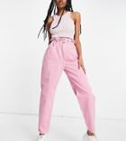 Reclaimed Vintage Inspired The '96 Mom Jeans With Gathered High Waist In Washed Pink