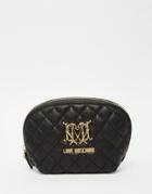 Love Moschino Quilted Cosmetic Bag - Black