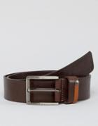 Ted Baker Leather Belt With Highlight Keeper - Brown