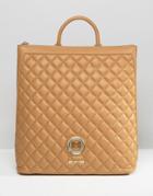 Love Moschino Structured Quilted Backpack - Beige