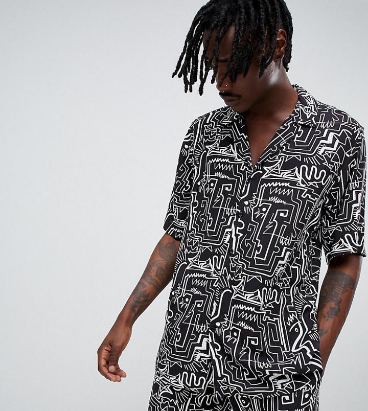 Reclaimed Vintage Inspired Printed Shirt - Black