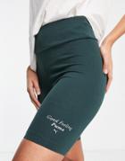 Puma Wellness Club Legging Shorts In Dark Green