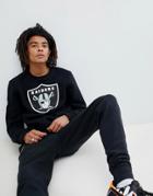 New Era Oakland Raiders Sweatshirt With Large Logo In Black - Black