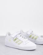 Adidas Originals Forum Low Sneakers In White And Gold