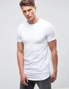 Jack & Jones Core Longline T-shirt With Drop Hem - White