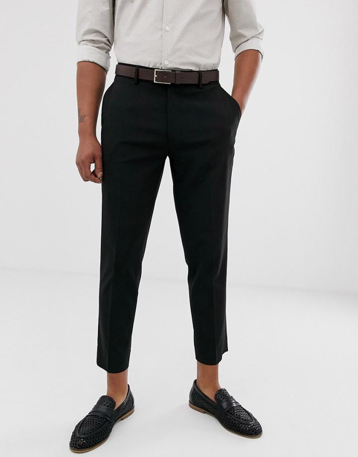 Asos Design Skinny Cropped Smart Pants In Black - Black