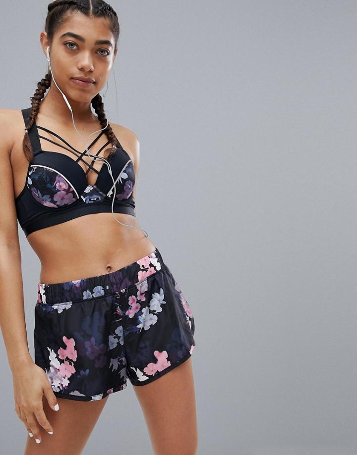 Hunkemoller Flower Tastic Sports Short - Black