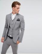 Asos Super Skinny Fit Suit Jacket In Mid Gray - Gray