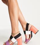 Simply Be Wide Fit Color Block Sandals In Multi