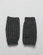 Asos Fingerless Gloves In Charcoal - Gray