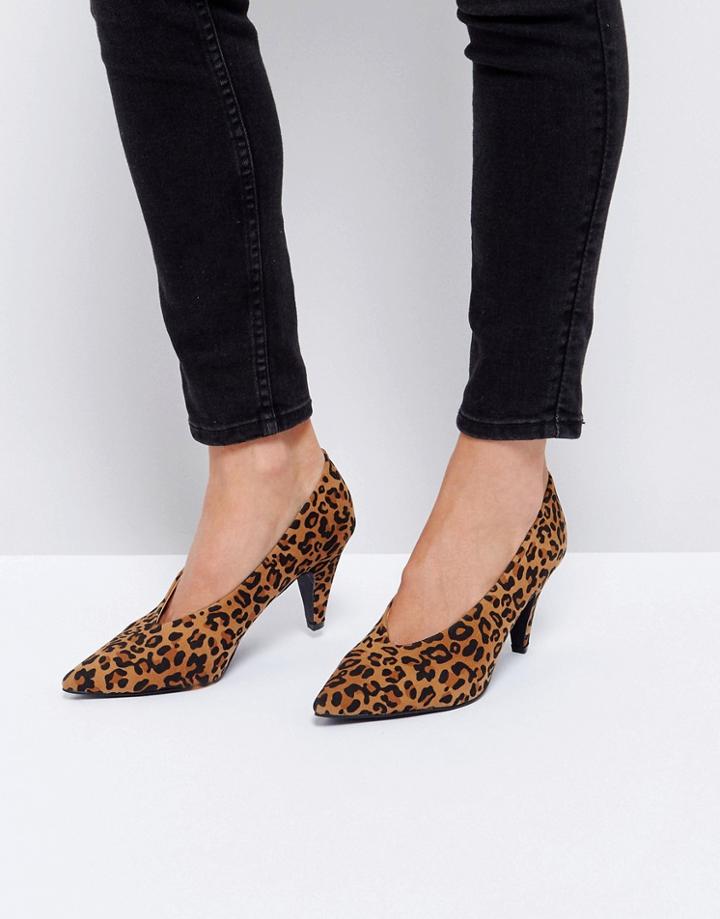 Raid Amber Leopard Print Kitten Heeled Shoes - Multi