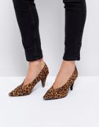 Raid Amber Leopard Print Kitten Heeled Shoes - Multi