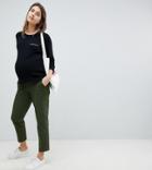 Asos Design Maternity Mom Chino In Forest Green With Under The Bump Waistband