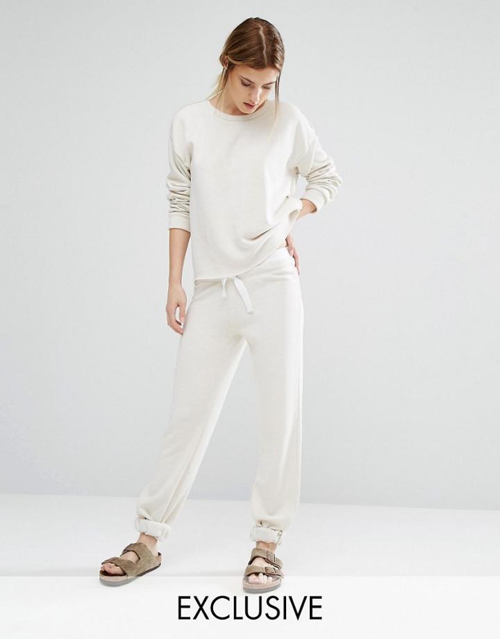 Nocozo Contrast Ribbon Sweat Joggers - Beige