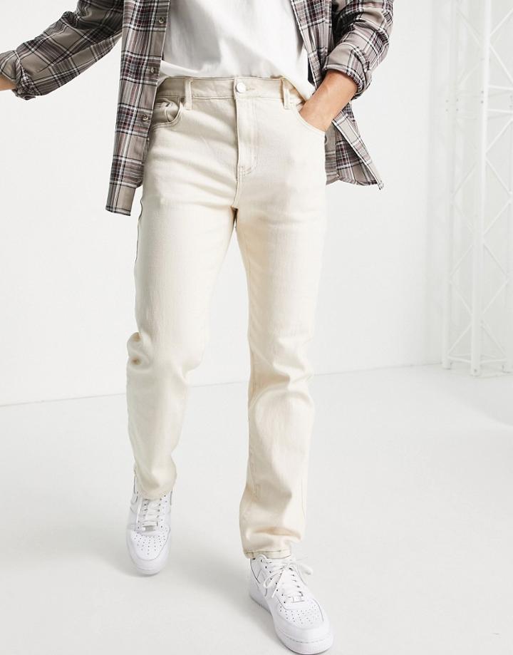 Mennace Relaxed Denim Jeans In Off White
