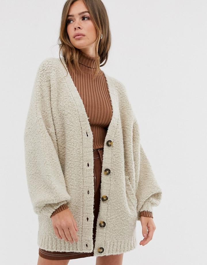 Asos Design Borg Knit Cardigan