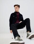 Brave Soul Cord Jacket With Fleece Collar - Navy