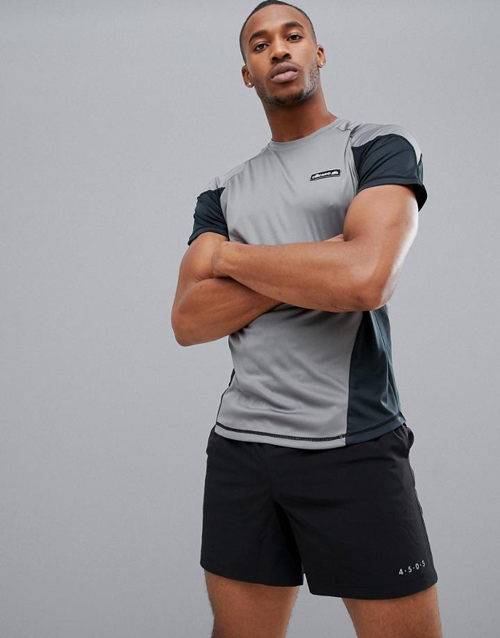 Ellesse Sports Eezio T-shirt With Contrast Panels In Gray - Gray