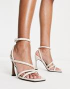 Asos Design Nancy Padded High Heeled Sandals In Off White
