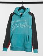 Topman Signature Embroidered Fleece Hoodie In Green