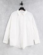 Skylar Rose Oversized Puff Sleeve Shirt In White