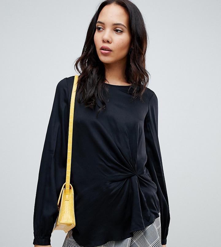 Vero Moda Tall Twist Detail Blouse - Black