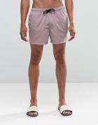 Asos Swim Shorts In Dusty Pink Short Length - Pink