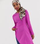 Verona Asymetric Long Sleeve Top In Lilac-purple