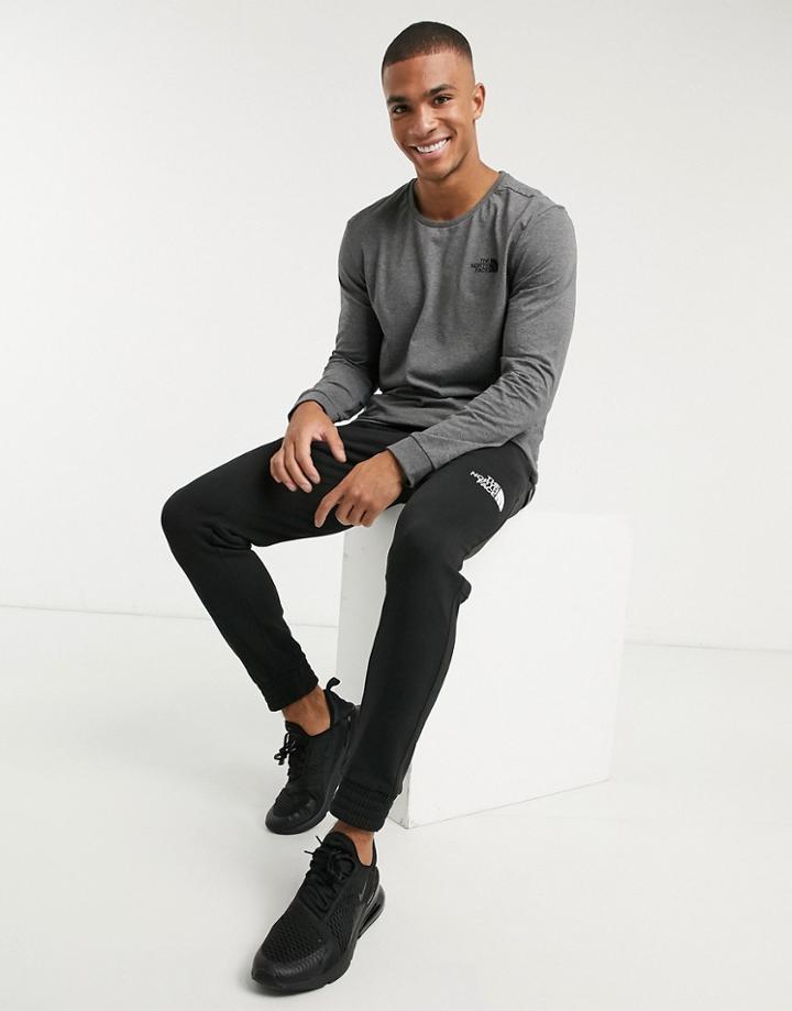 The North Face Simple Dome Long Sleeve T-shirt In Gray-grey