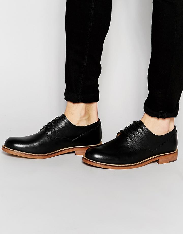 Ben Sherman Deon Derby Shoes In Black - Black