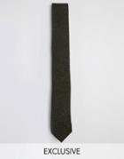 Heart & Dagger Herringbone Blade Tie - Green