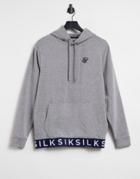 Siksilk Elastic Jacquard Hoodie In Gray Check-grey