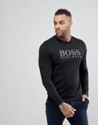 Boss By Hugo Boss Tracksuit Long Sleeve Sweat Top With Crew Neck - Black