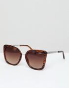 Quay Australia Capricorn Square Frame Sunglasses - Brown